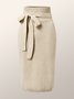 Regular Fit Elegant Acrylic Mid Waist Skirt