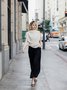 White Daily Plain Simple Short Sleeve Top