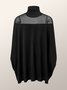 Loose Plain Turtleneck Elegant Blouse