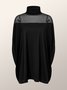 Loose Plain Turtleneck Elegant Blouse