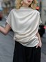 White Daily Plain Simple Short Sleeve Top