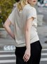 White Daily Plain Simple Short Sleeve Top