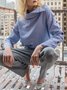 Casual High Neck Striped Long Sleeve Top