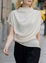 White Daily Plain Simple Short Sleeve Top