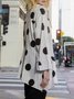 Shirt Collar Polka Dots Shift Elegant Top