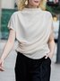 White Daily Plain Simple Short Sleeve Top