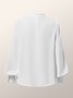 Stand Collar Elegant Plain Regular Fit Blouse