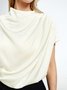 White Daily Plain Simple Short Sleeve Top