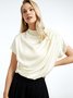 White Daily Plain Simple Short Sleeve Top