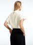 White Daily Plain Simple Short Sleeve Top