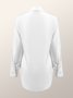 Urban Plain Regular Fit Shirt Collar Long Sleeve Blouse