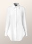 Urban Plain Regular Fit Shirt Collar Long Sleeve Blouse
