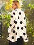 Shirt Collar Polka Dots Shift Elegant Top