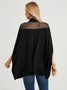 Loose Plain Turtleneck Elegant Blouse