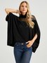 Loose Plain Turtleneck Elegant Blouse