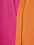 Urban Loose Color Block Stand Collar  Blouse