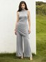 High Elasticity Plain Urban Tight Sleeveless Half Turtleneck Tank Mid-long Top