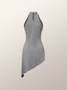 High Elasticity Plain Urban Tight Sleeveless Half Turtleneck Tank Mid-long Top
