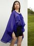 Plain Lantern Sleeve Urban Loose Blouse