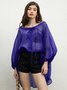 Plain Lantern Sleeve Urban Loose Blouse