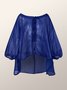 Plain Lantern Sleeve Urban Loose Blouse