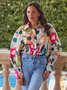 Shirt Collar Elegant Regular Fit Long Sleeve Blouse