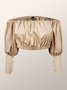 Cold Shoulder Urban Loose Plain Shirt