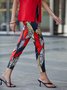 Abstract Tight Casual Pants
