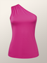 One Shoulder Vacation Regular Fit Plain Tank Top