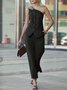 One Shoulder Regular Fit Urban Plain Vest