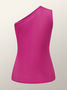 One Shoulder Vacation Regular Fit Plain Tank Top