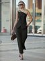One Shoulder Regular Fit Urban Plain Vest