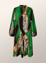 Long sleeve Loose Geometric Stand Collar Urban Dress