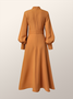 Half Turtleneck Regular Fit Urban Plain Dress With No Belt