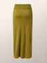 Regular Fit Urban Plain Midi Skirt