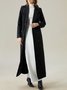 Elegant Loosen Flat Collar Plain Overcoat
