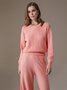 Micro-Elasticity Urban Plain Crew Neck Long Sleeve Loose Sweater