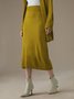 Regular Fit Urban Plain Midi Skirt