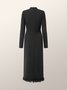 Tight Crew Neck Elegant Plain Dress