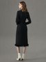 Tight Crew Neck Elegant Plain Dress