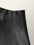Urban  Simple Pu  Plain  Umbrella Skirt