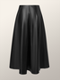 Urban  Simple Pu  Plain  Umbrella Skirt