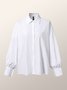 Plain Shirt Collar Loose Urban Blouse