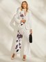V Neck Floral Urban Blazer