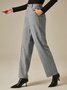 Urban Plain High Waist Fashion Straight Pants