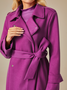 Loose Shawl Collar Urban Long Sleeve Plain Coat