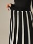 Color Block Long Urban Loose Skirt