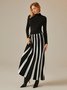 Color Block Long Urban Loose Skirt