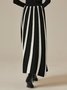Color Block Long Urban Loose Skirt