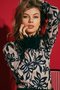 Stand Collar Floral Regular Fit Urban Feather T-Shirt